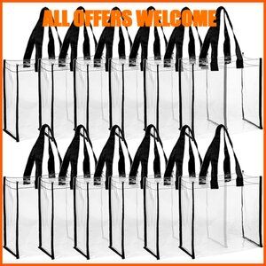 Clear PVC Tote Bags Stadium Approved Transparent Shoulder Handbag